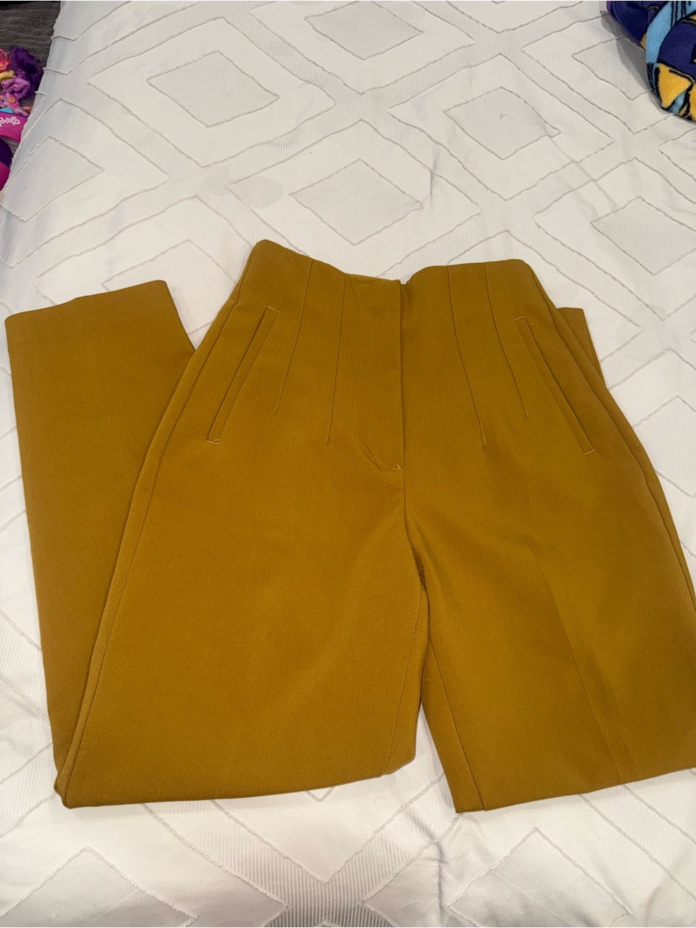 Zara High-Waist Mustard Women’s Trousers